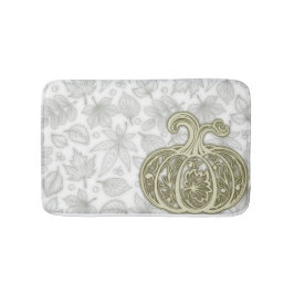 Alfombrilla De Baño Calabaza de cosecha suave - Mat de baño blanco