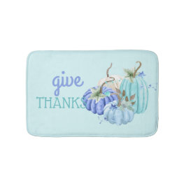 Alfombrilla De Baño Calabaza de Otoño Azul Turquesa