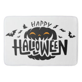 Alfombrilla De Baño Calabaza feliz de Halloween