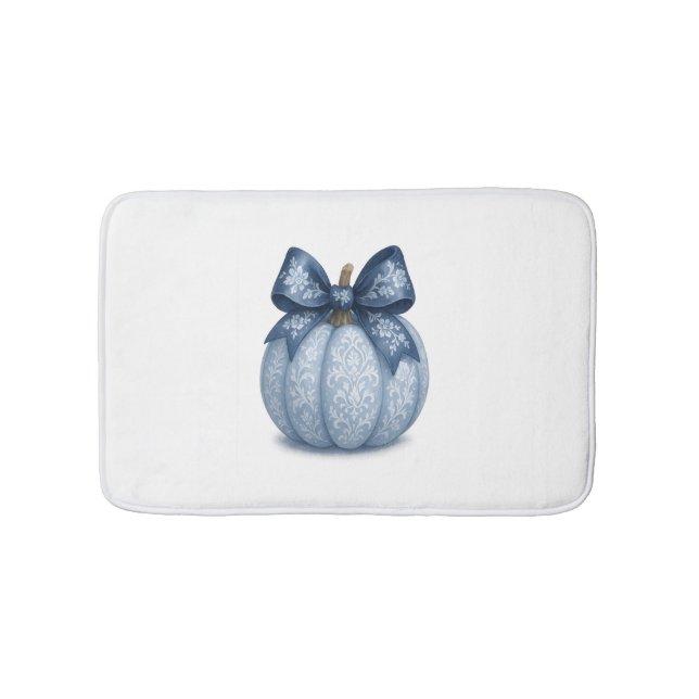 Alfombrilla De Baño Calabaza floral azul (Anverso)