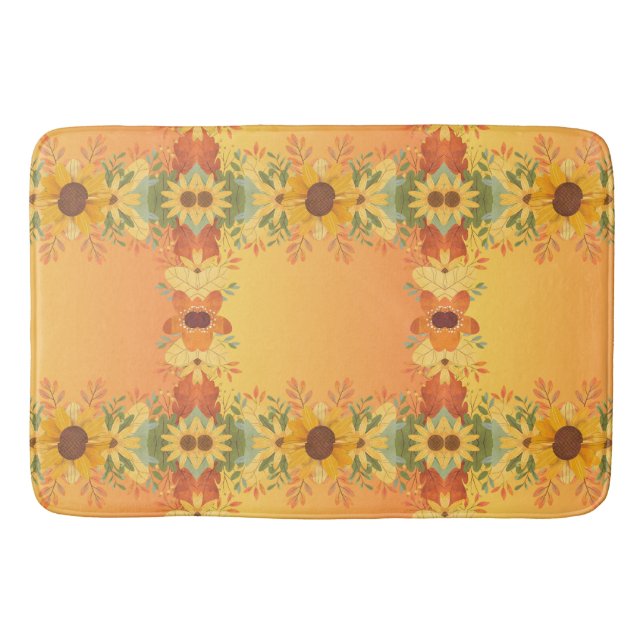 Alfombrilla De Baño Calabazas de Acción de Gracias de Halloween con es (Anverso)