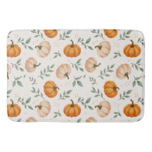 Calabazas de Otoño Elegantes Hojas Patrón Acuarela