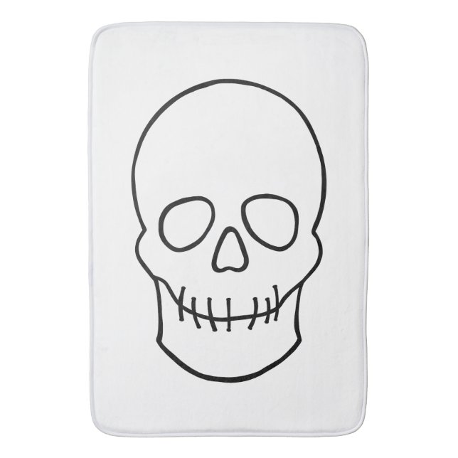 Alfombrilla De Baño Calavera - Blanco y negro (Frente vertical)