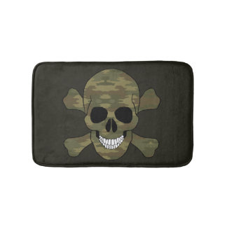 Alfombrilla De Baño Calavera De Camuflaje Y Mat De Baño De Los Hueso