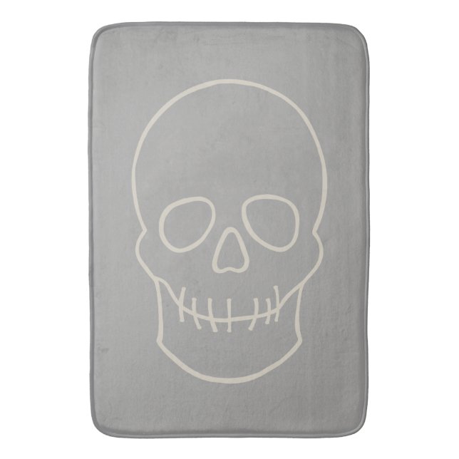 Alfombrilla De Baño Calavera - Gris fantasma y blanco óseo (Frente vertical)