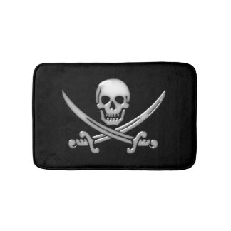 Alfombrilla De Baño Calavera pirata y espadas cruzadas
