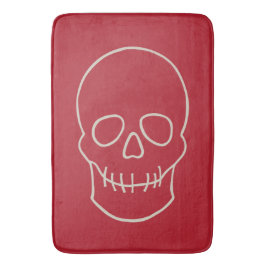 Alfombrilla De Baño Calavera - Rojo en sangre y blanco óseo