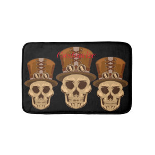 Alfombrilla De Baño Calavera Steampunk en Top Hat Thunder_Cove