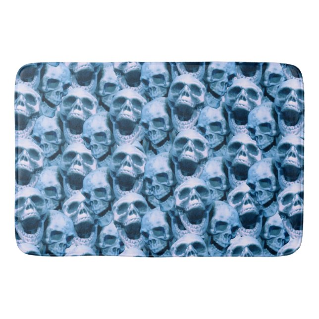 Alfombrilla De Baño Calaveras azules (Anverso)