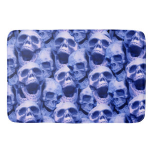Alfombrilla De Baño Calaveras azules oscuras