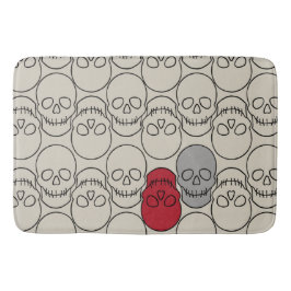 Alfombrilla De Baño Calaveras - Blanco óseo y negro mural