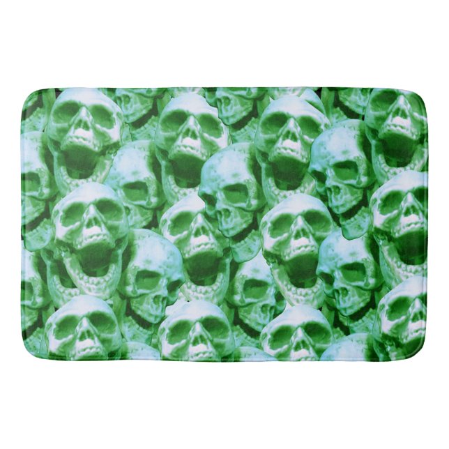 Alfombrilla De Baño Calaveras verdes (Anverso)