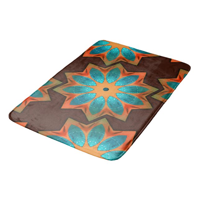 Alfombrilla De Baño Caleidoscopio circular en una mezcla de leña y sat (Angular)