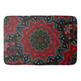Alfombrilla De Baño caleidoscopio con gradiente circular, verde y rojo