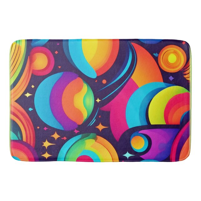 Alfombrilla De Baño Caleidoscopio Cósmico Vibrante (Anverso)