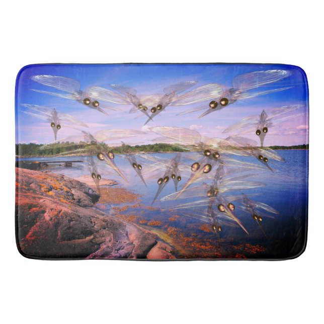 Alfombrilla De Baño Calentamiento de mosquitos, fiordo de Escandinavia (Anverso)