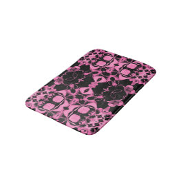 Alfombrilla De Baño Calidoscopio Rosa con Negro