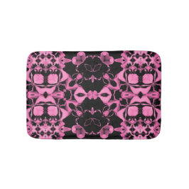 Alfombrilla De Baño Calidoscopio Rosa con Negro