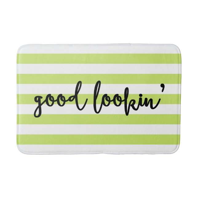 Alfombrilla De Baño Caligrafía de Good Lookin | Tiras Lime Bath Mat (Anverso)