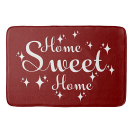 Alfombrilla De Baño Caligrafía festiva y estrellas 'hogar dulce hogar'