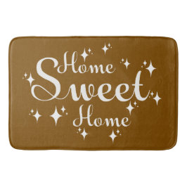 Alfombrilla De Baño Caligrafía festiva y estrellas 'hogar dulce hogar'