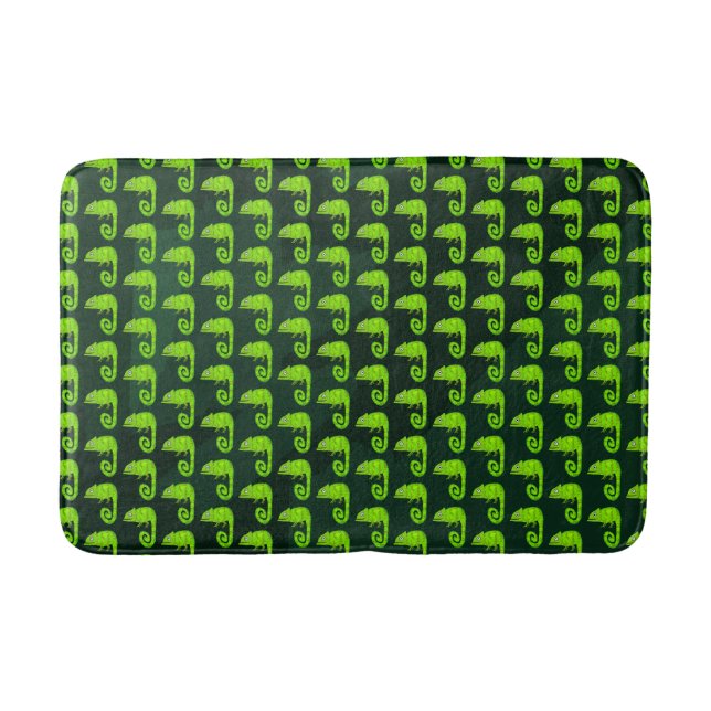 Alfombrilla De Baño Camaleón lindo verde (Anverso)