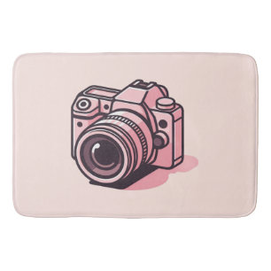 Alfombrilla De Baño Cámara réflex digital rosa de moda personalizada