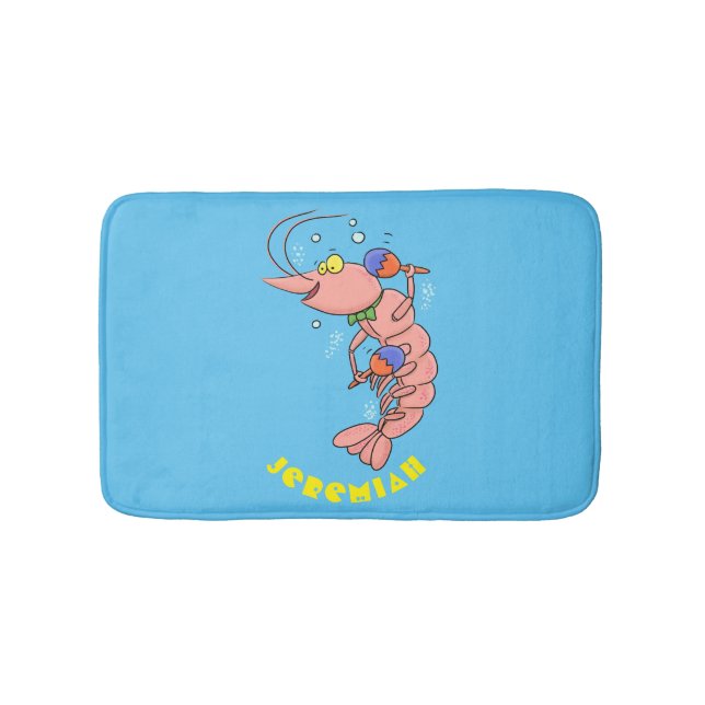 Alfombrilla De Baño Camarón alegre, personalizado de la gamba (Anverso)