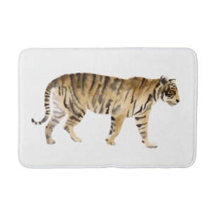 Alfombrilla De Baño Caminata del tigre de color agua