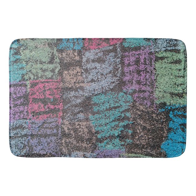 Alfombrilla De Baño Caminata en el arte de la acera en amarillo morado (Anverso)