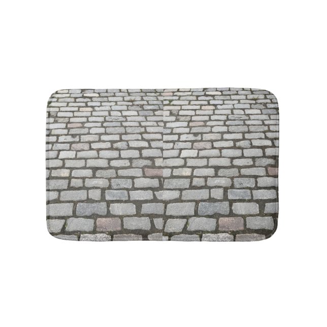 Alfombrilla De Baño Camino Gris de Piedra Calle Cobblestone (Anverso)