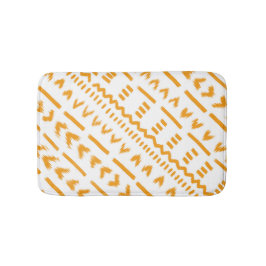 Alfombrilla De Baño Caminos De Sombra De Sol Patrón Africano En Blanco