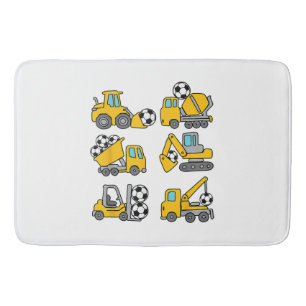 Alfombrilla De Baño Camiones de construcción de fútbol para niños de b