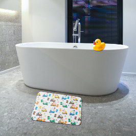 Alfombrilla De Baño Camiones y papeleras de basura para reciclaje colo