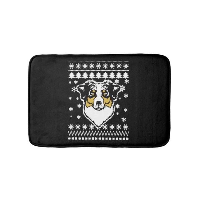 Alfombrilla De Baño Camisa de Navidades Pastores de Australia (Anverso)