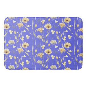 Alfombrilla De Baño Camisas de campo de pradera impresión azul