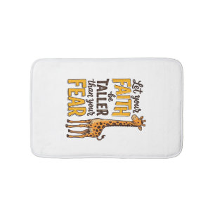 Alfombrilla De Baño Camiseta cristiana vintage de jirafa Fear Over Fai