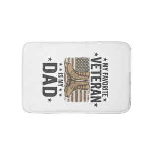 Alfombrilla De Baño Camiseta de Botas de Combate Patrióticas para Papá