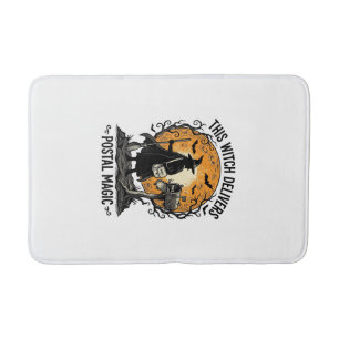 Alfombrilla De Baño Camiseta de Bruja Postal Halloween Vintage Cartero