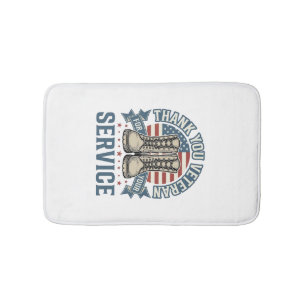 Alfombrilla De Baño Camiseta de Servicio Botas Patrióticas para Vetera