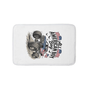 Alfombrilla De Baño Camiseta Patriótica de Camión Monstruo para Chicos