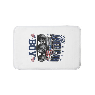 Alfombrilla De Baño Camiseta Patriótica Vintage Camión Monstruo Niño A