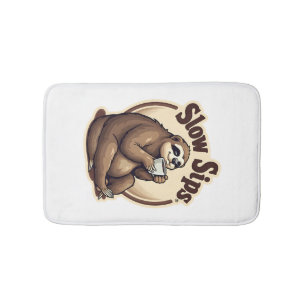 Alfombrilla De Baño Camiseta Retro Lindo Amante de Café Perezoso Dormi