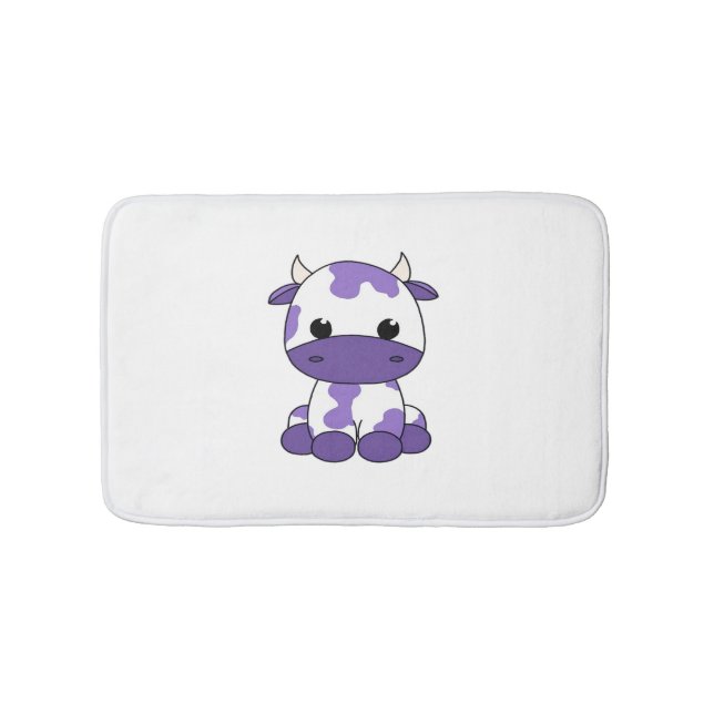 Alfombrilla De Baño Camiseta sobredimensionada de vaca morada_1 (Anverso)