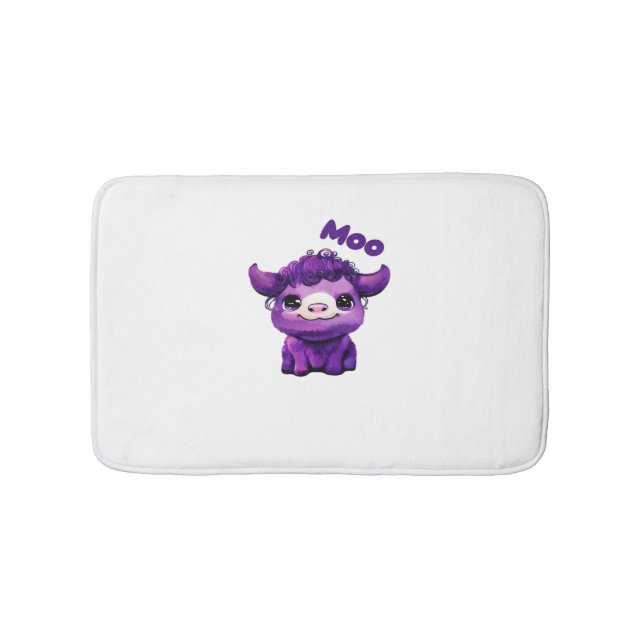 Alfombrilla De Baño Camiseta sobredimensionada de vaca púrpura (Anverso)