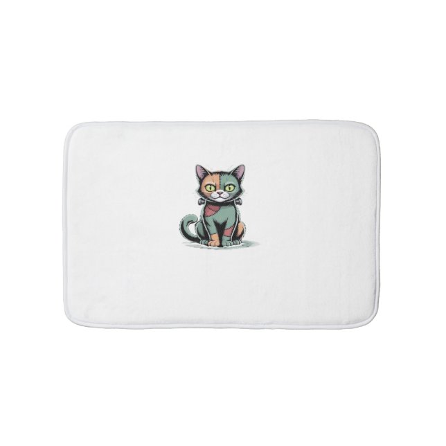Alfombrilla De Baño Camiseta sobredimensionada FrankenCat (Anverso)
