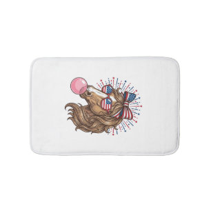 Alfombrilla De Baño Camiseta Vector Vintage Goma de Burbuja Caballo Pa