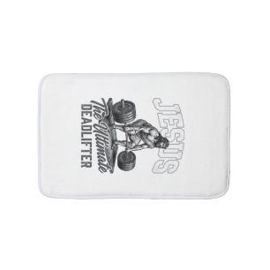 Alfombrilla De Baño Camiseta Vector Vintage Levantador de Peso Muerto