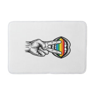 Alfombrilla De Baño Camiseta Vectorial de Orgullo de Mano de Paz Arcoí