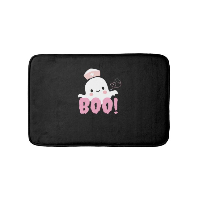 Alfombrilla De Baño Camisetas de enfermería de Halloween ¡Boo femenino (Anverso)